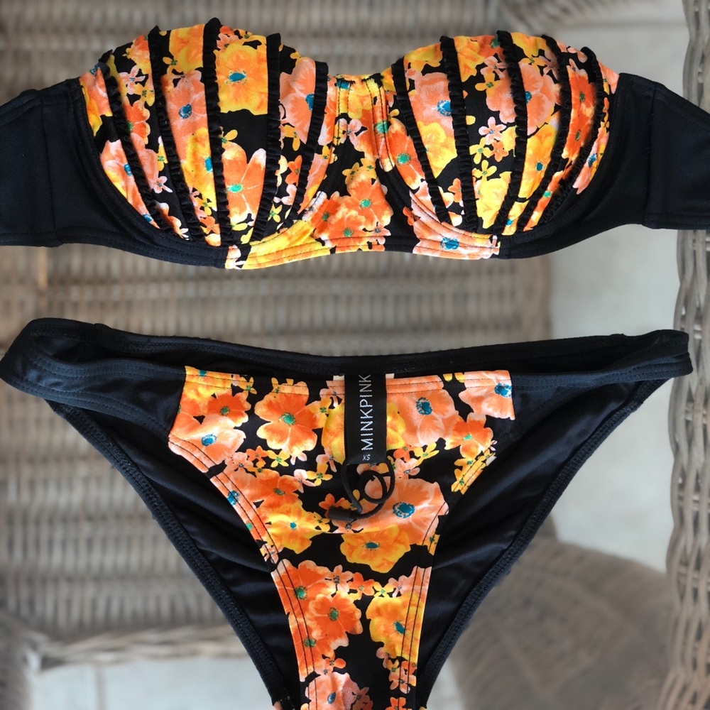 Mink Pink bandeau bikini top and bottom